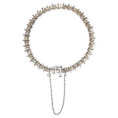 Bracelet tennis en or blanc 14 carats avec diamants de 4,00 carats