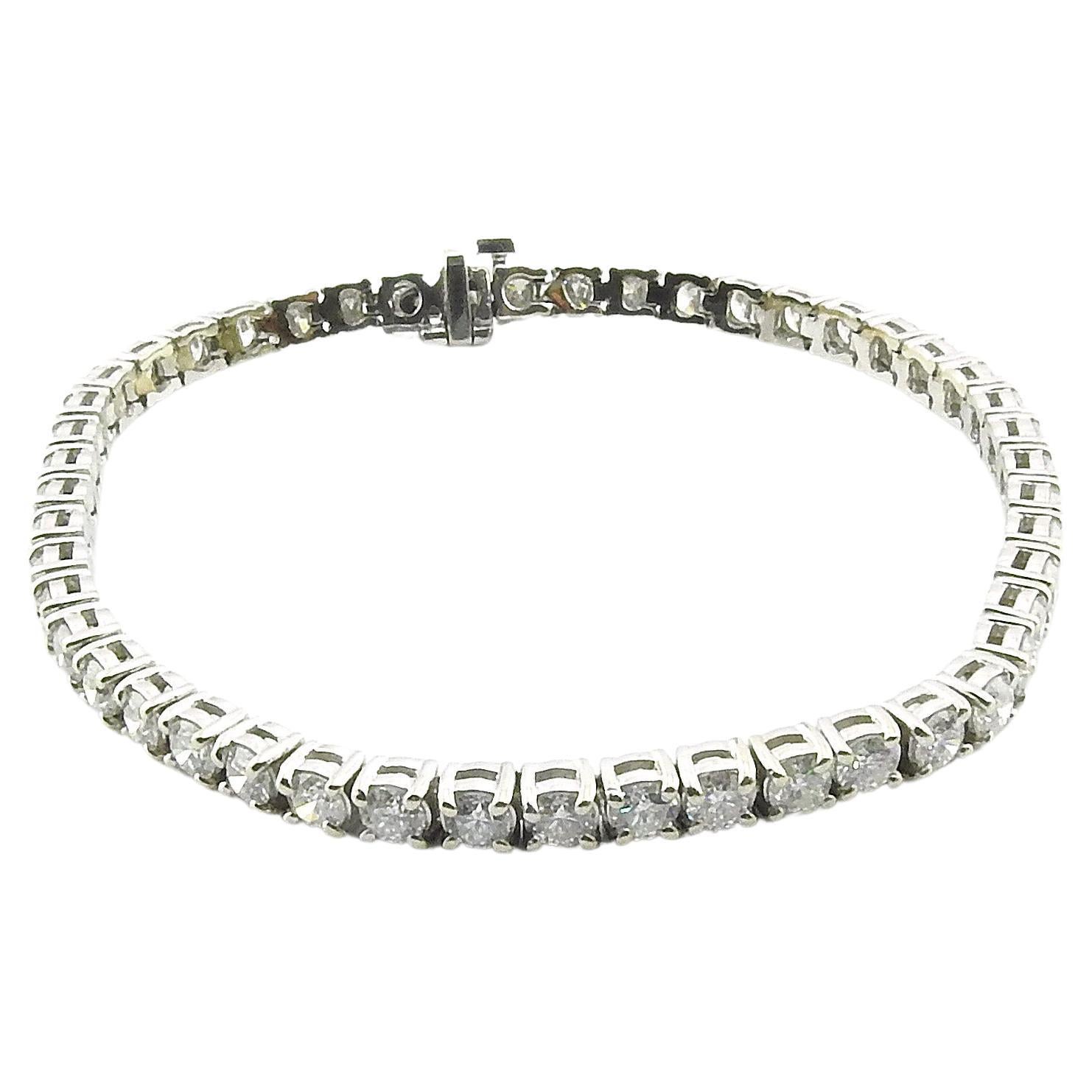 10.01 Carat Diamond Tennis Bracelet in 14k White Gold For Sale at 1stDibs