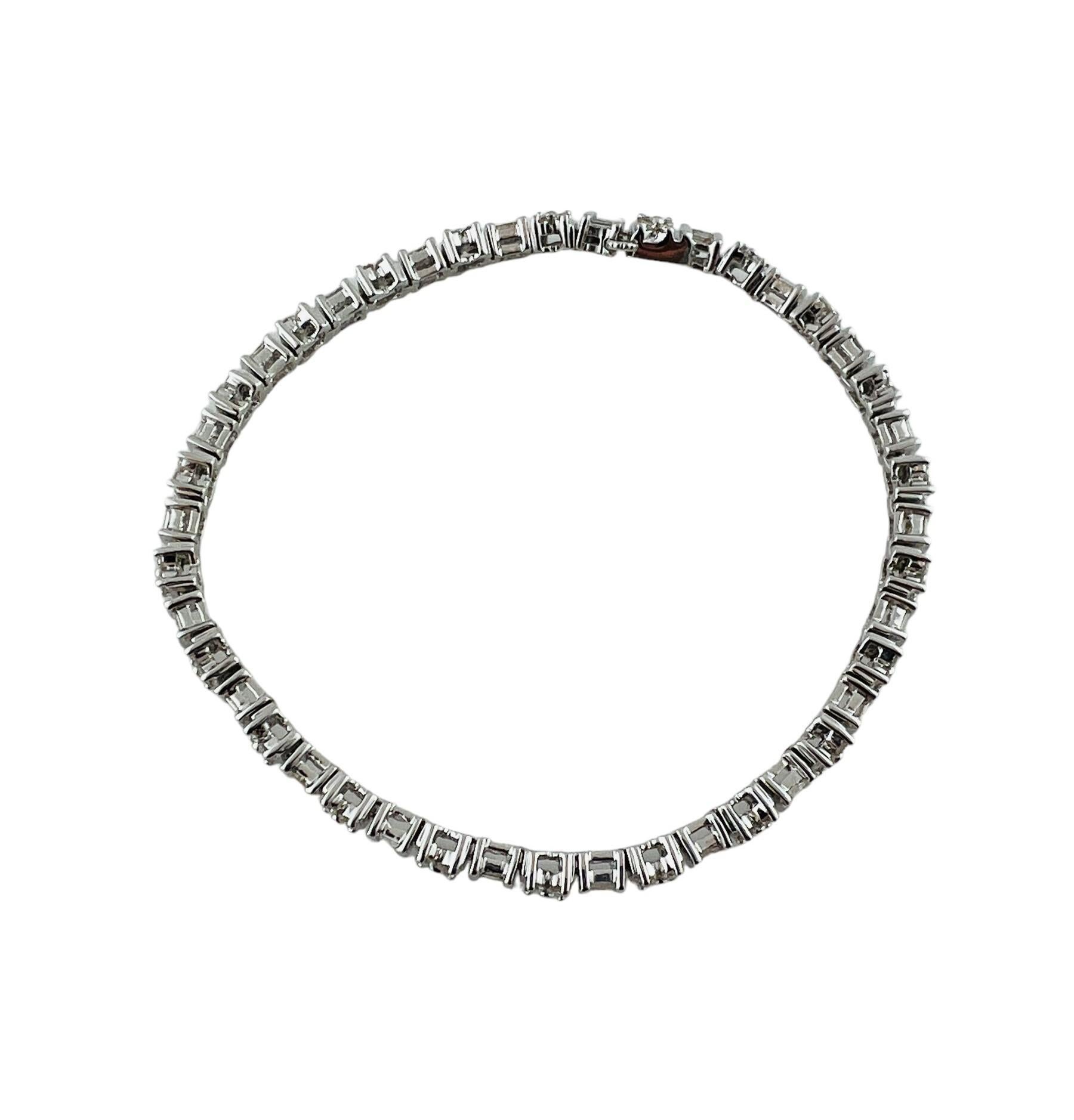 Women's 14K White Gold Diamond Tennis Bracelet Floral Accents #16543 For Sale