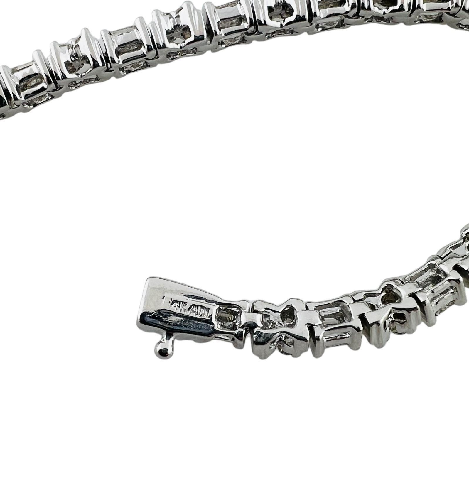 14K White Gold Diamond Tennis Bracelet Floral Accents #16543 For Sale 2