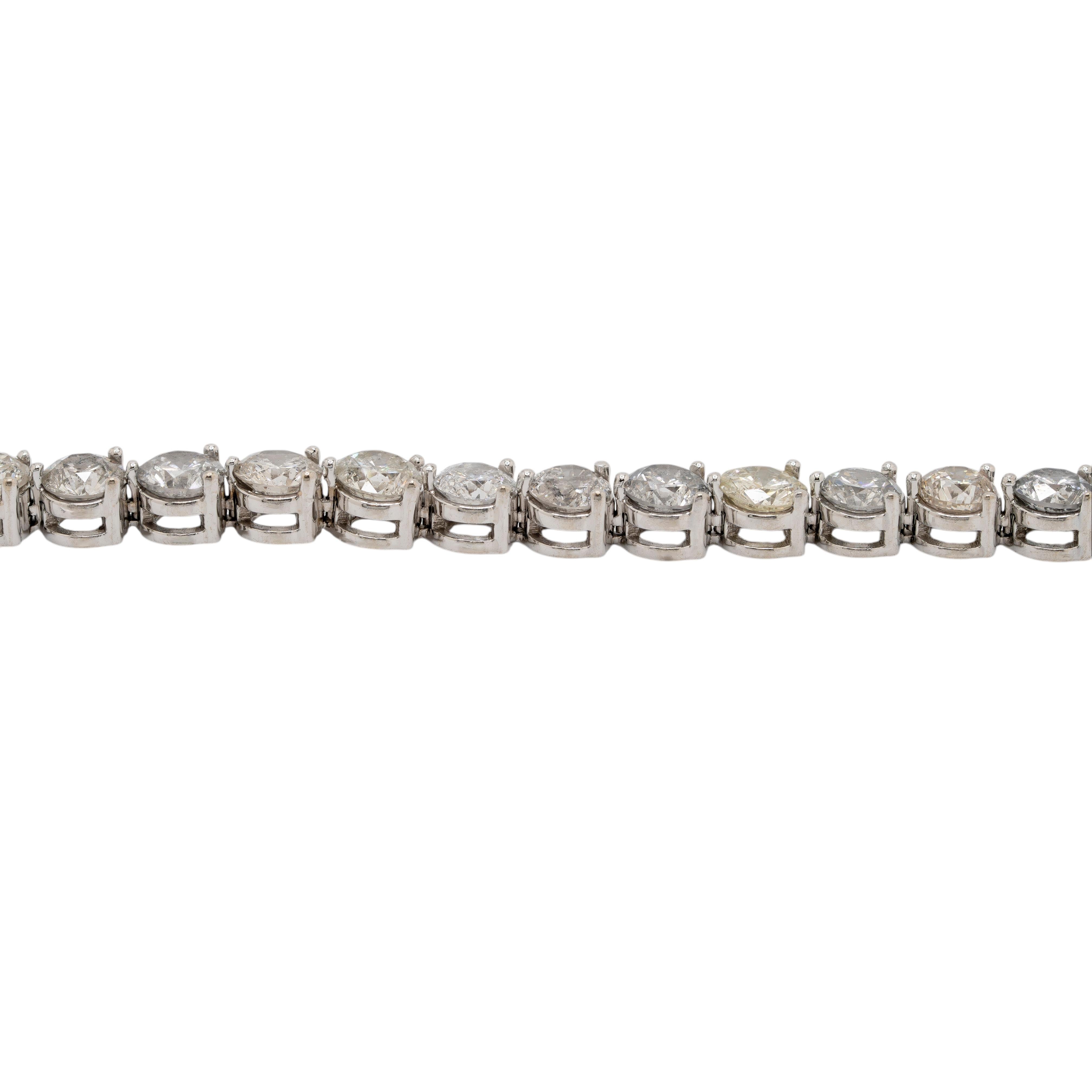 da uomo o donna Bracciale tennis con diamanti in oro bianco 14k in vendita