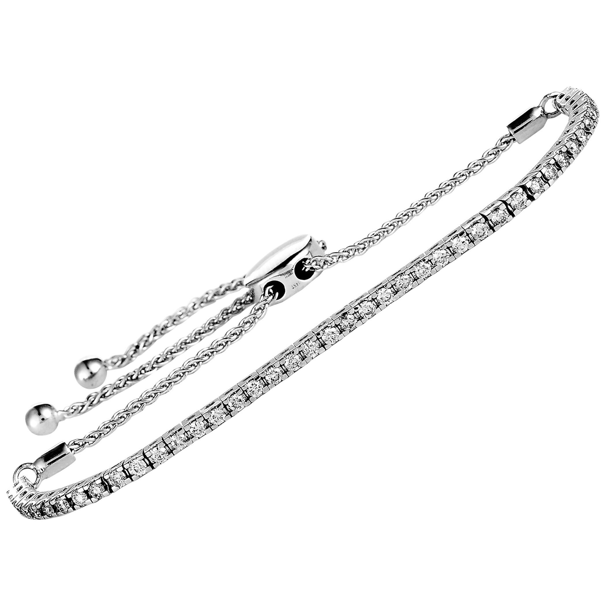 14 Karat White Gold Diamond Tennis Bracelet