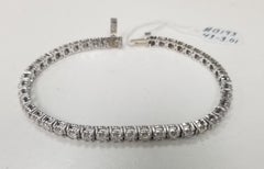 14k White Gold Diamond Tennis Bracelet Set in an Illusion Setting 3.01 Carats