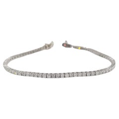 14k White Gold Diamond "Tennis" Bracelet Weighing 3.00 Carats