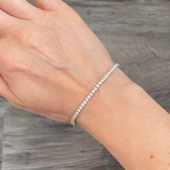 Bracelet tennis en or blanc 14 carats avec diamants pesant 3,65 carats