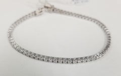 14k White Gold Diamond "Tennis" Bracelet Weighing 3.75 Carats