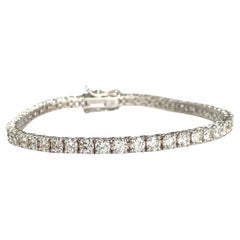 Bracelet tennis en or blanc 14 carats avec diamants pesant 6,25 carats