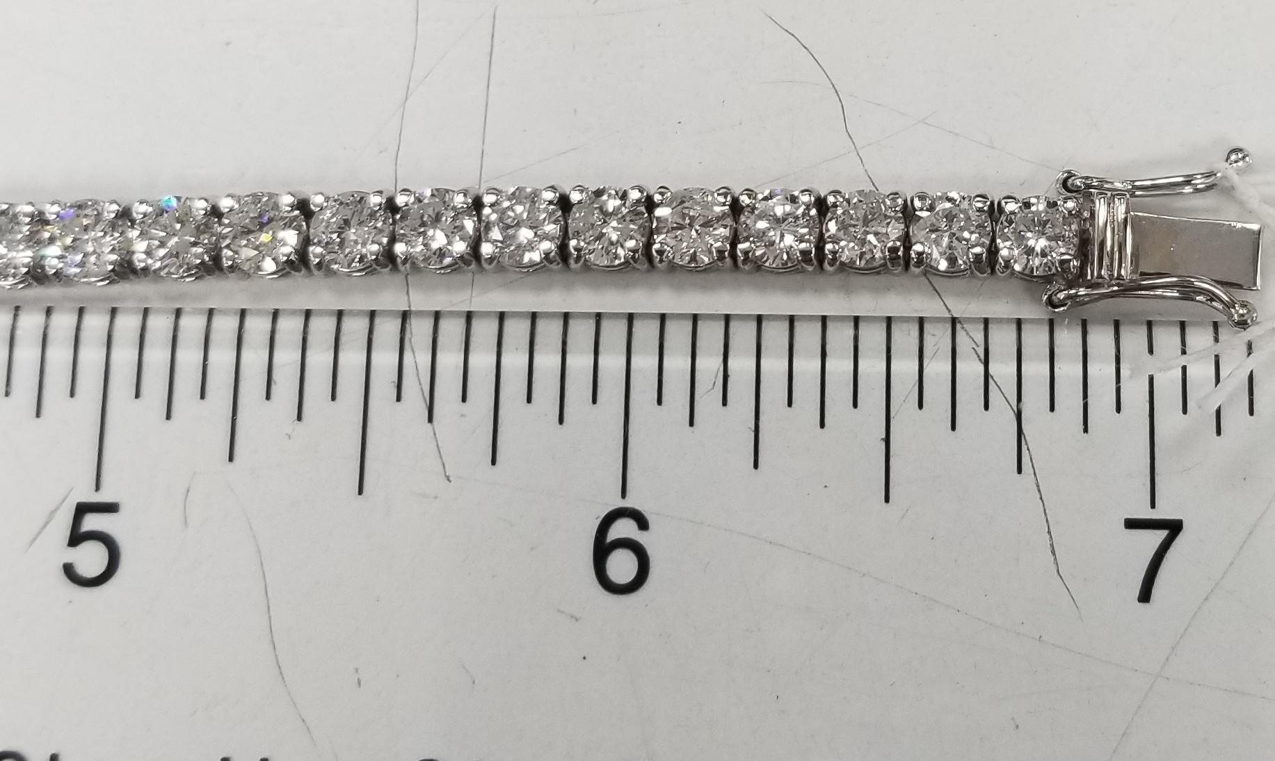 Contemporary 14k White Gold Diamond Tennis Bracelet Weighing 9.80 Ctw For Sale