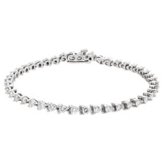 14k white gold Diamond tennis bracelet with 3 carats in G-H color, VS-SI clarity