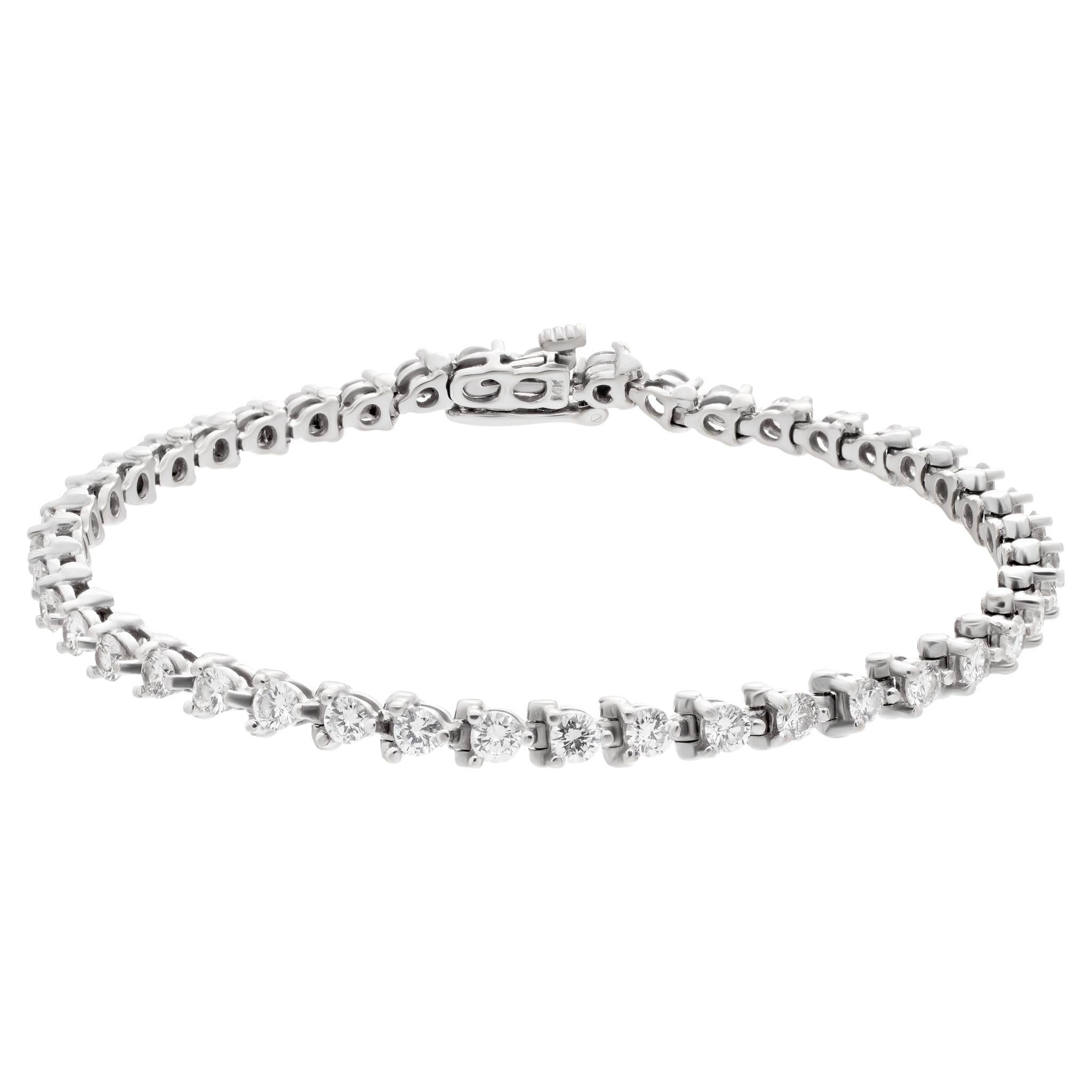 Diamond Line Bracelet in 18 Carat White Gold Set with 2.45cts G/H VS/SI ...