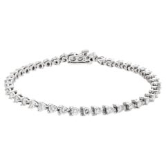 14k white gold Diamond tennis bracelet with 3 carats in G-H color, VS-SI clarity