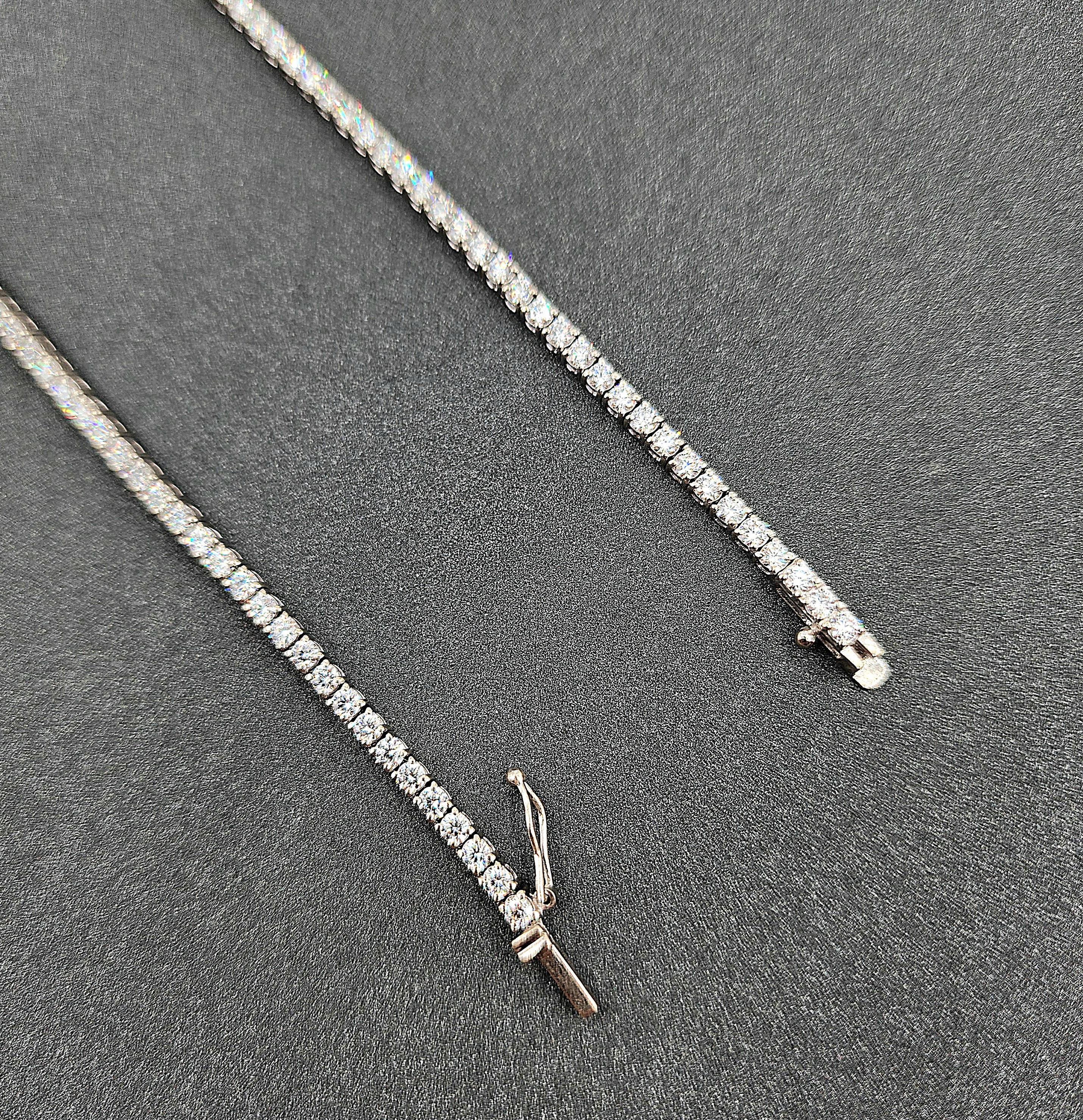 Collier de tennis en or blanc 14k avec diamants - Approx 9.00 Ct Neuf - En vente à Chicago, IL