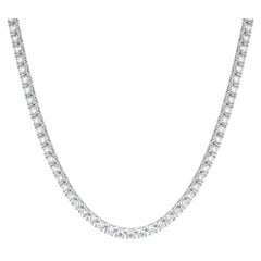 14k Weißgold Diamant-Tennis-Halskette