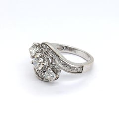14k White Gold Diamond Three-Stone Engagement Ring - Size 7