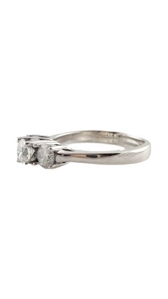 14K Weißgold Diamant-Verlobungsring im Trinity-Stil, Größe 7 #18056