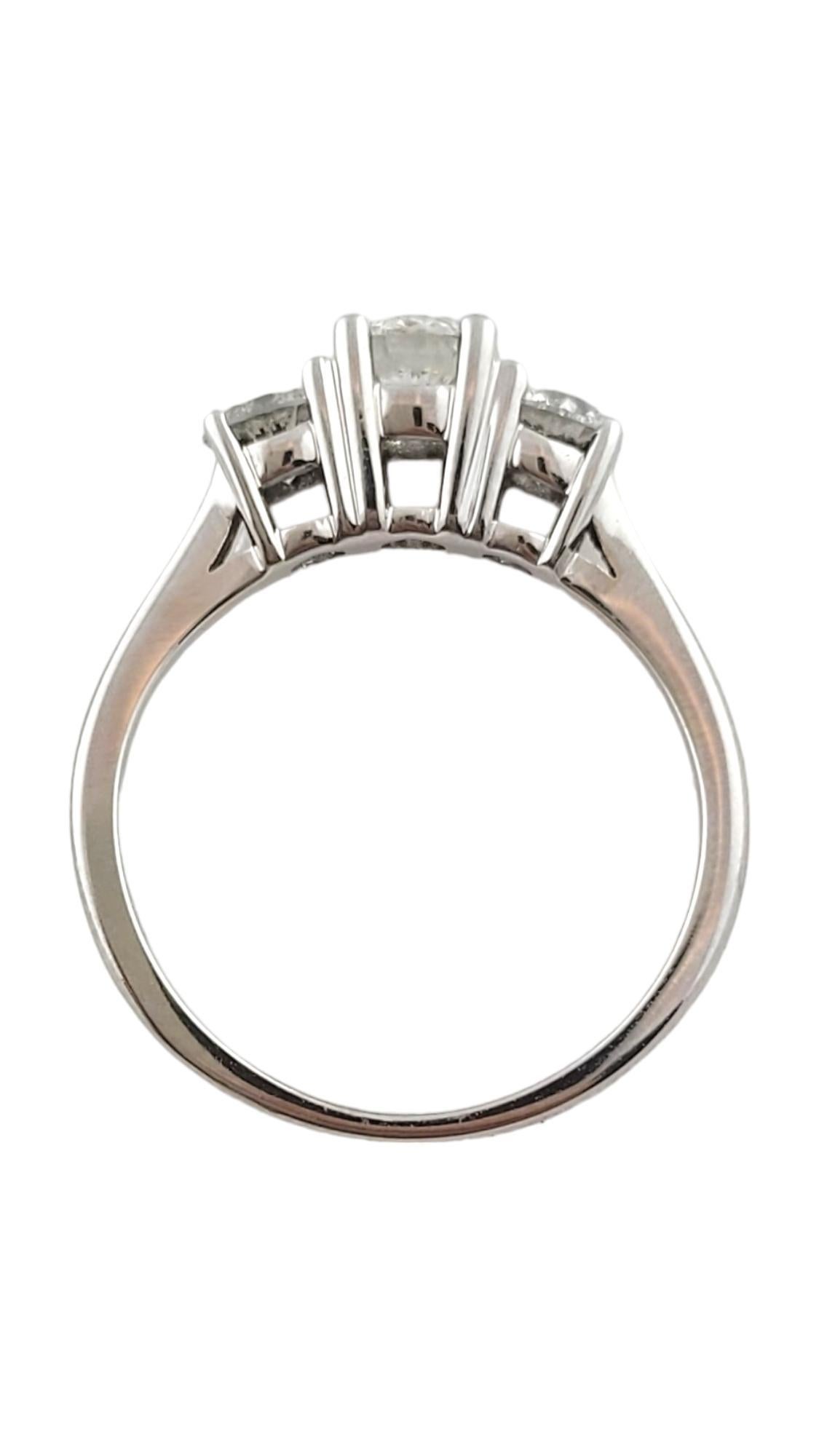 Brilliant Cut 14K White Gold Diamond Trinity Style Engagement Ring Size 7 #18056 For Sale