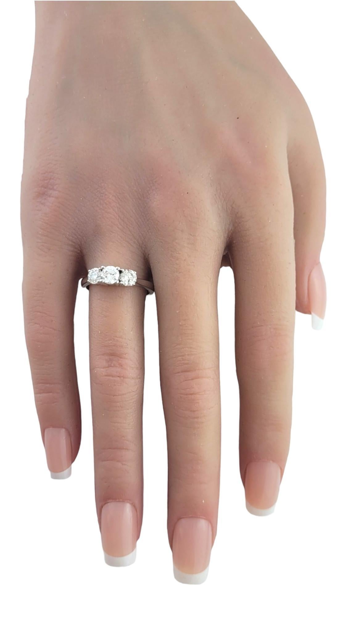 Women's 14K White Gold Diamond Trinity Style Engagement Ring Size 7 #18056 For Sale