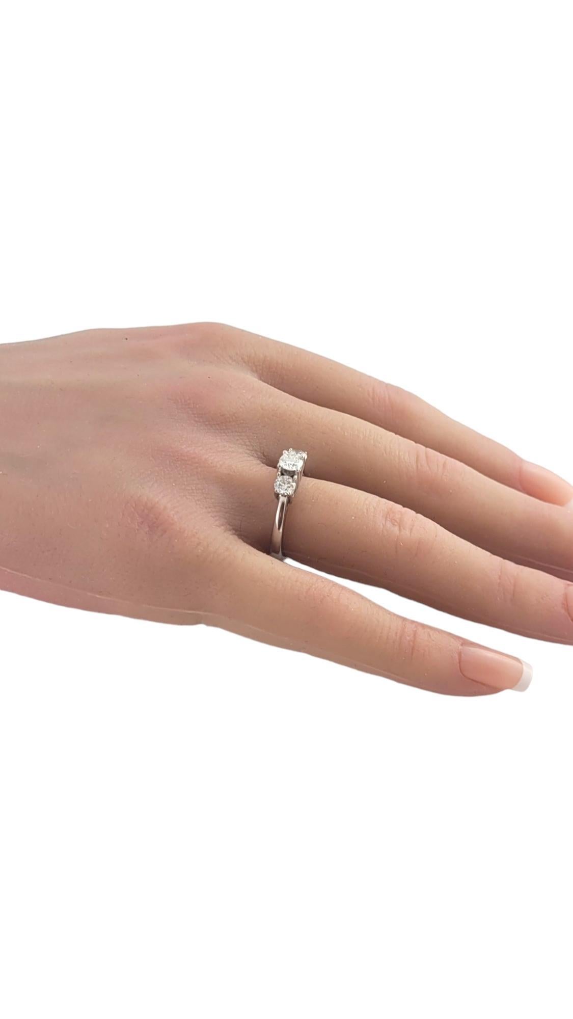 14K White Gold Diamond Trinity Style Engagement Ring Size 7 #18056 For Sale 1
