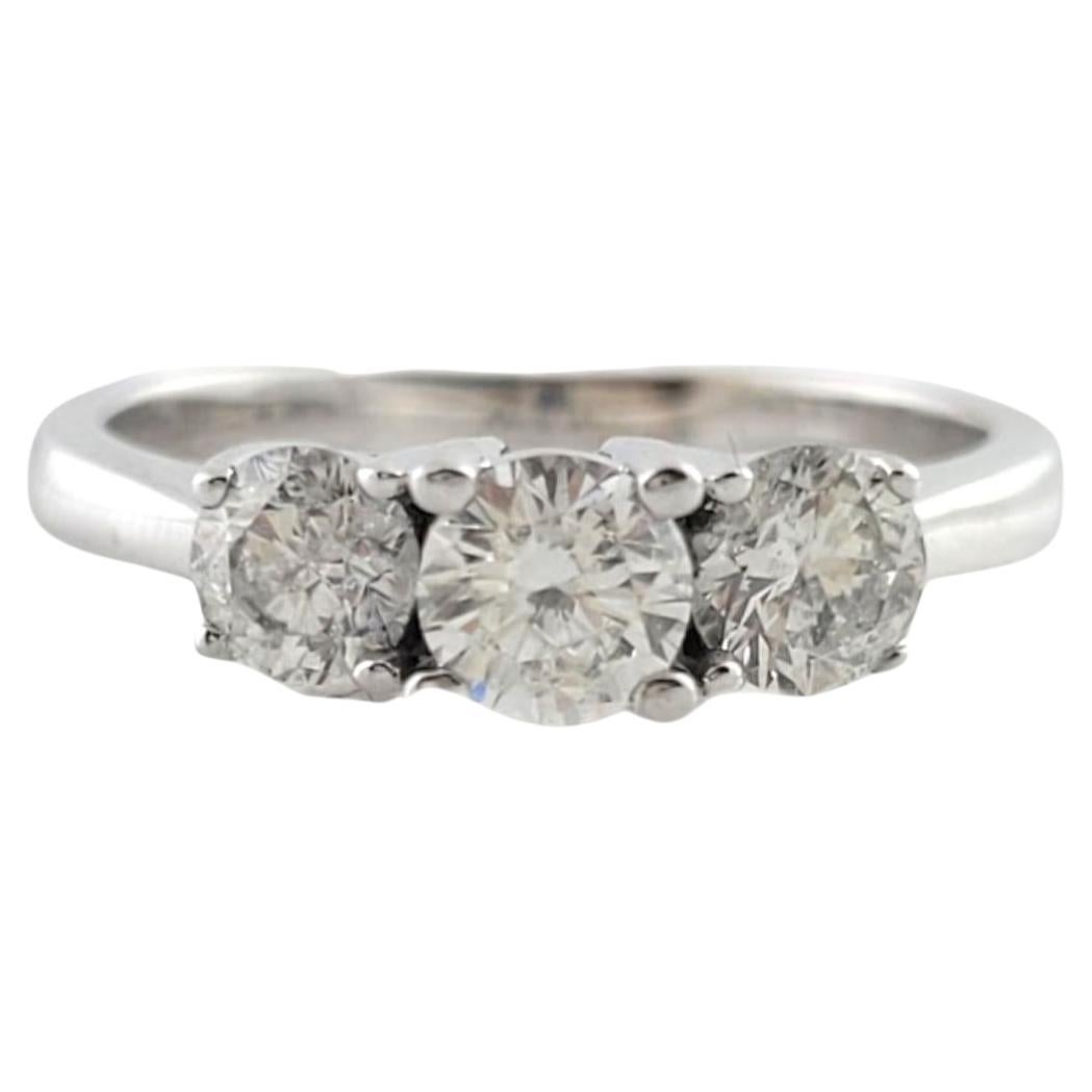14K White Gold Diamond Trinity Style Engagement Ring Size 7 #18056 For Sale