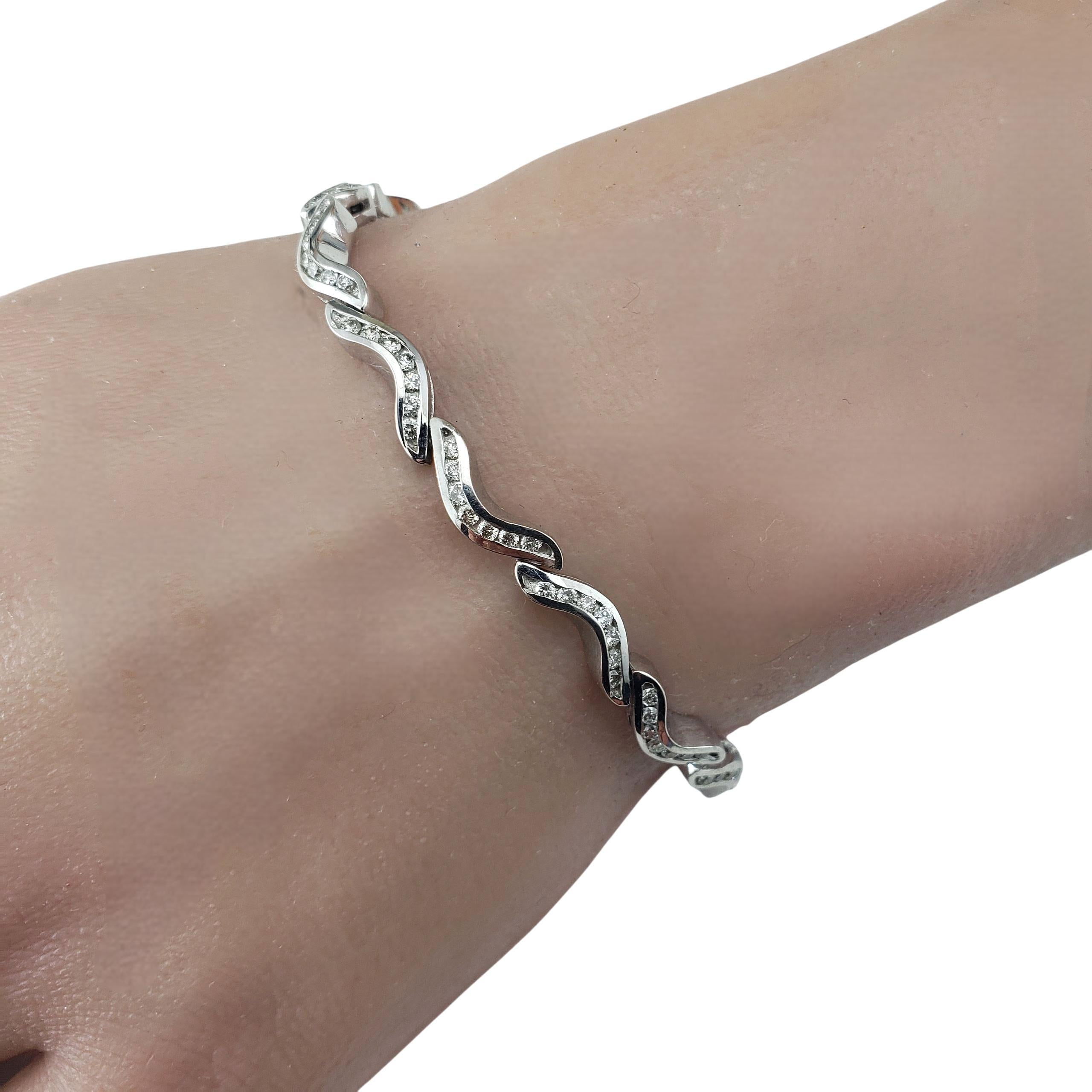 Donna Bracciale A Link con diamanti in oro bianco 14K #22775 in vendita