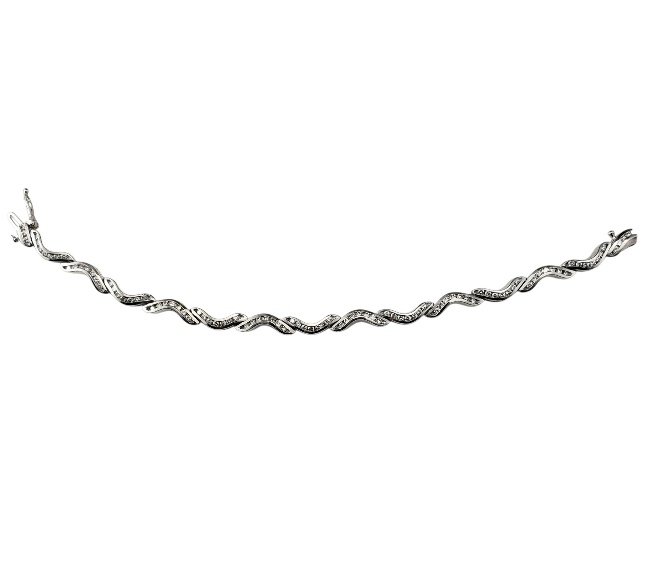 Bracciale A Link con diamanti in oro bianco 14K #22775 in vendita