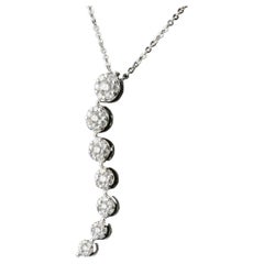 Pendentif vague en or blanc 14 carats avec chaîne rolo en or blanc de 16 pouces (1,75 carat)