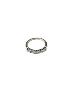 14K White Gold Diamond Wedding Anniversary Band Ring Size 6.75 - 7 #24902