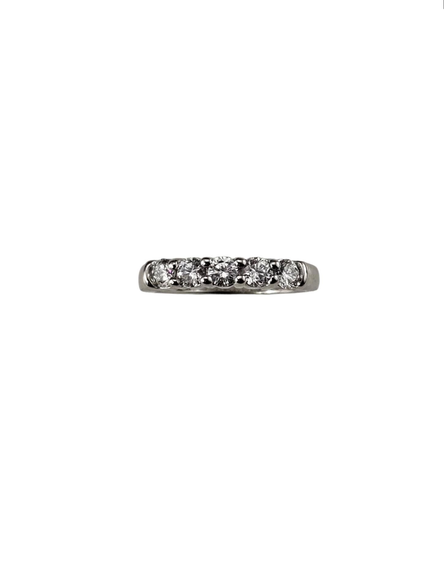14K White Gold Diamond Wedding Anniversary Band Ring Size 6.75 - 7 #24902
