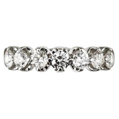 14K White Gold Diamond Wedding Anniversary Band Ring Size 7 #25491