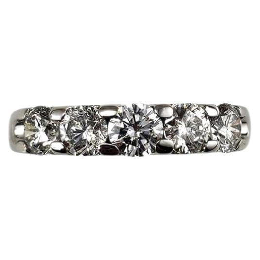 14K White Gold Diamond Wedding Anniversary Band Ring Size 7 #25710
