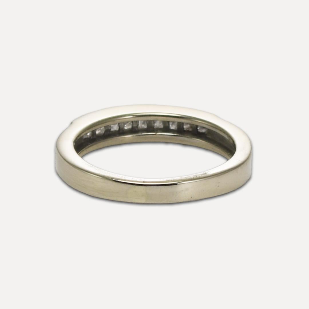 Fede nuziale con diamante in oro bianco 14K 0,80ct In condizioni ottime in vendita a Laguna Beach, CA