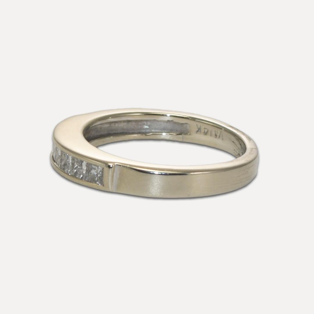 da uomo o donna Fede nuziale con diamante in oro bianco 14K 0,80ct in vendita