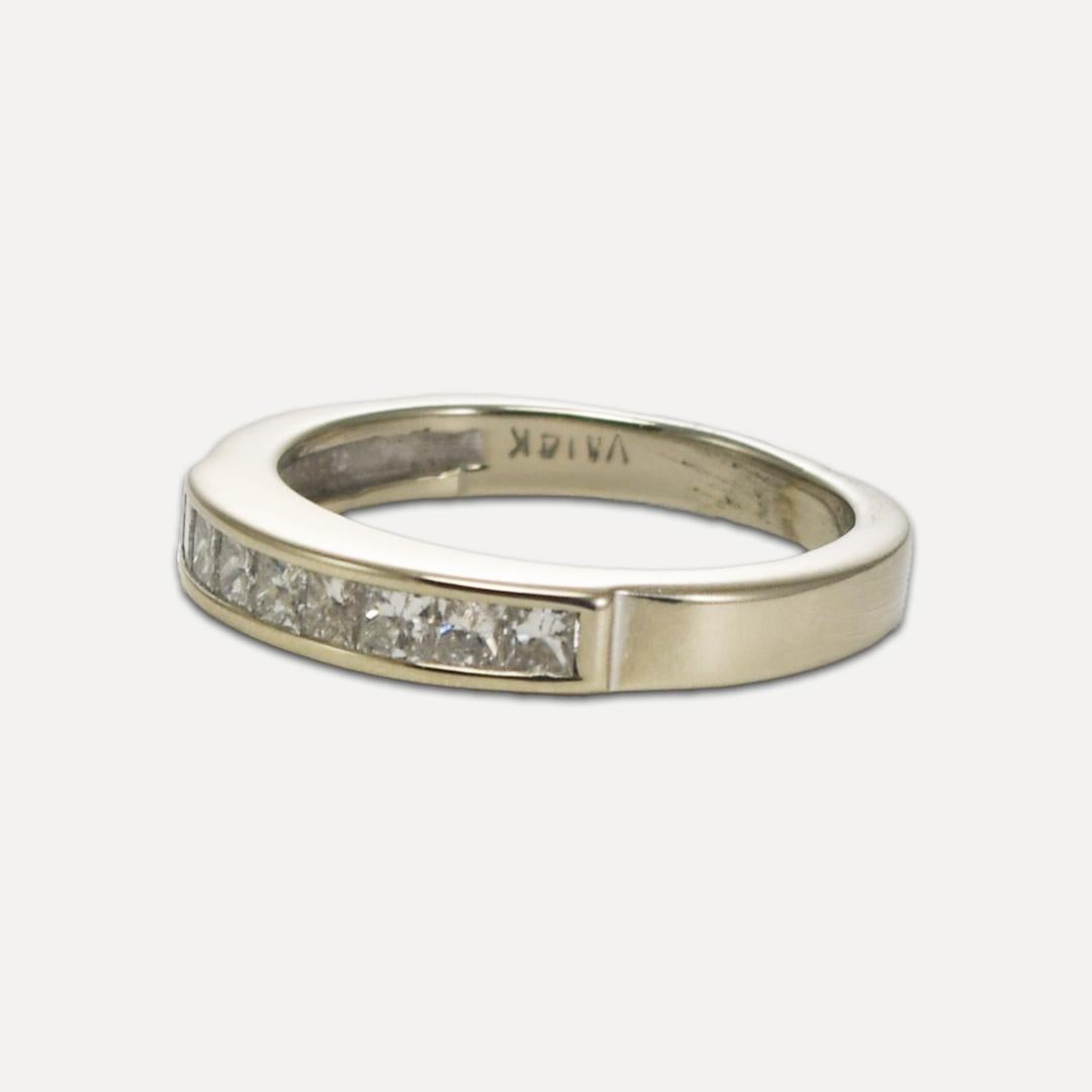 Fede nuziale con diamante in oro bianco 14K 0,80ct in vendita 1