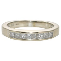 14K White Gold Diamond Wedding Band 0.80ct