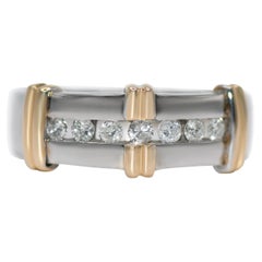 Alianza de boda de diamantes de oro blanco de 14 quilates, .32 tdw, 6,7 g