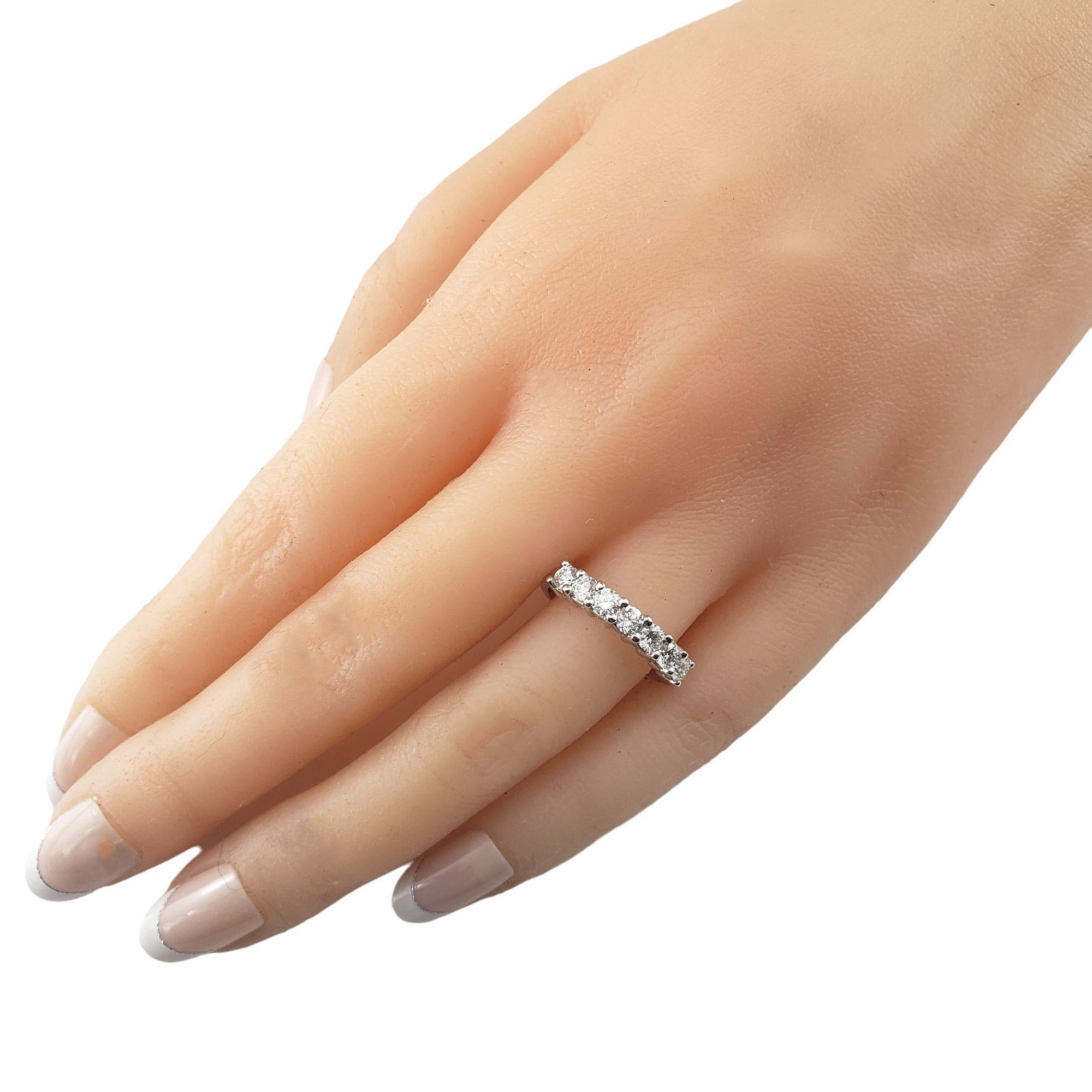 Women's 14K White Gold Diamond Wedding Band Ring Size 6.25 #15074 For Sale