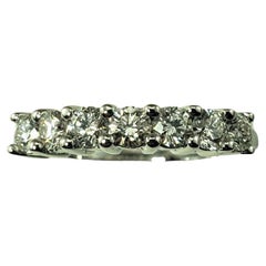 Vintage 14K White Gold Diamond Wedding Band Ring Size 6.25 #15074