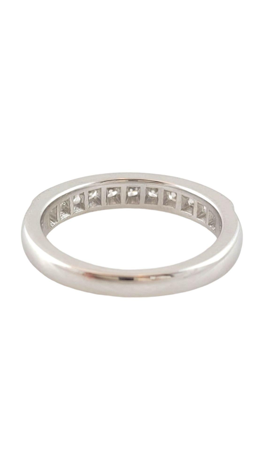 Round Cut  14K White Gold Diamond Wedding Band Size 6.75 #14606 For Sale