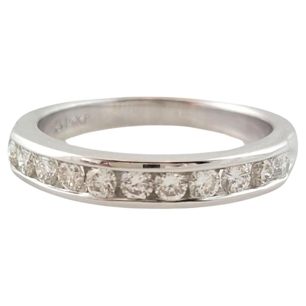  14K White Gold Diamond Wedding Band Size 6.75 #14606 For Sale