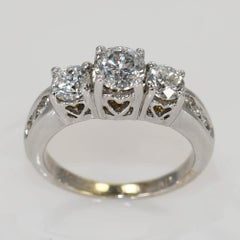 14K White Gold Diamond Wedding Ring Set 1.54ct