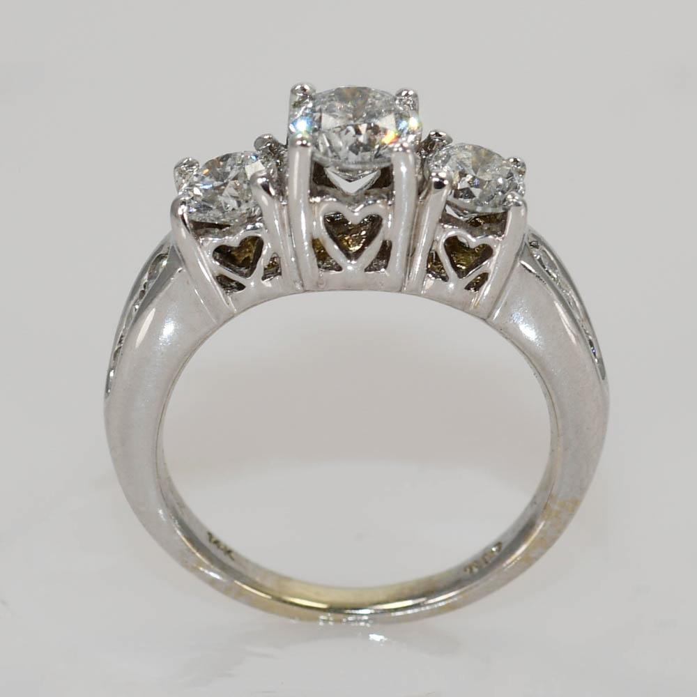 14K Weißgold Diamant Ehering Set 1,54ct im Angebot 2