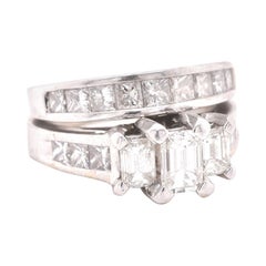 Ensemble de mariage en or blanc 14 carats et diamants