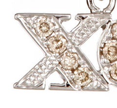 14K White Gold Diamond XO Necklace