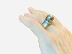 14K White Gold, Diamonds And South Sea Pearl Cocktail Ring