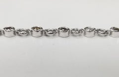 14 Karat White Gold Diamonds Bezel Tennis Bracelet