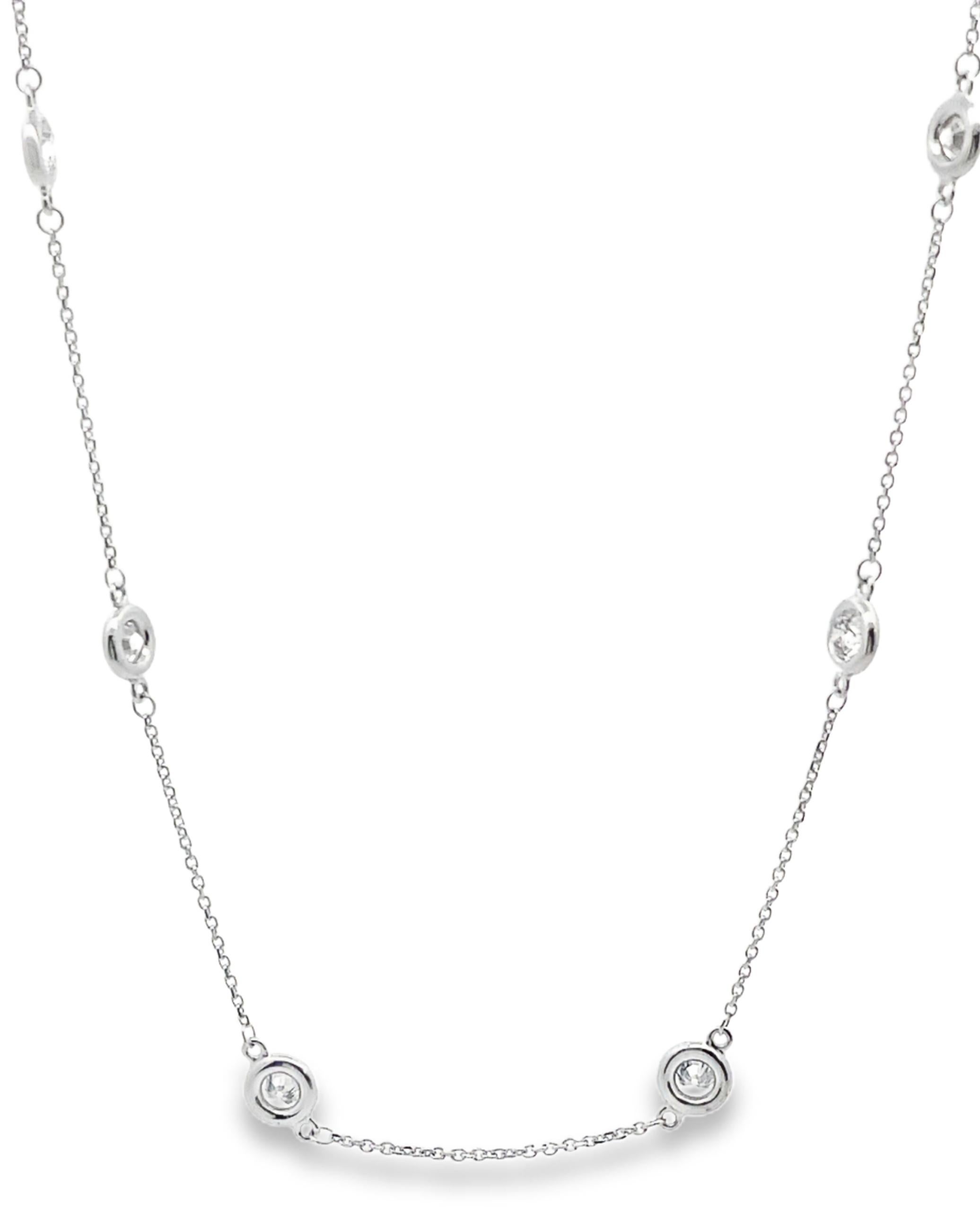 Collier en or blanc 14K Diamants By The Yard serti d'un chaton de 2,13 carats Neuf - En vente à Old Tappan, NJ