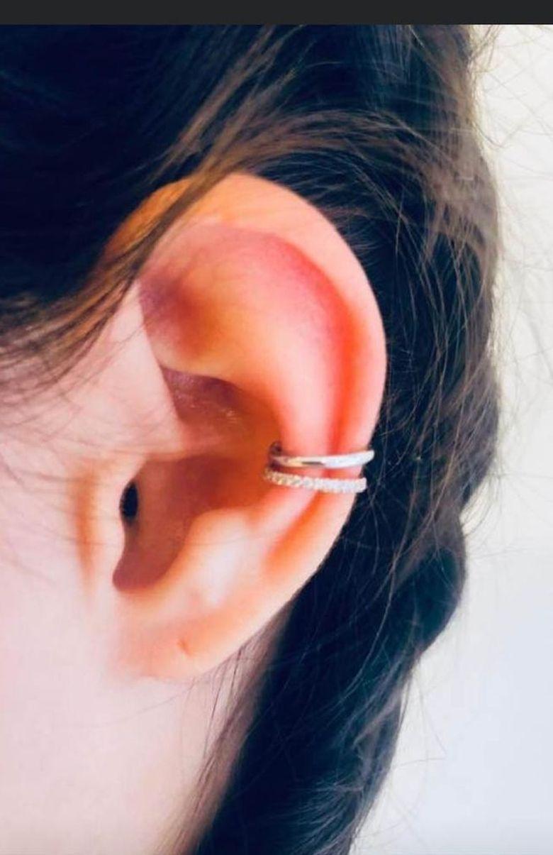 diamond hoop cartilage earrings
