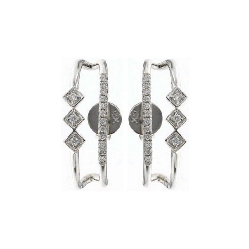 Round Cut 14K White Gold & Diamonds Gazebo Collection Earring (0.17 Ct) For Sale