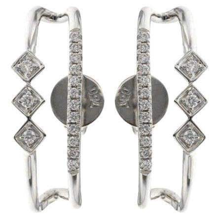 14K White Gold & Diamonds Gazebo Collection Earring (0.17 Ct) For Sale