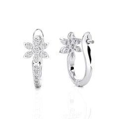 14K White Gold Diamonds Huggie Earring -0.35 CTW